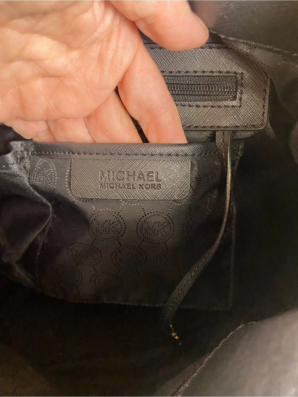 Michael Kors Hamilton Black Saffiano Leather Satchel Shoulder Bag